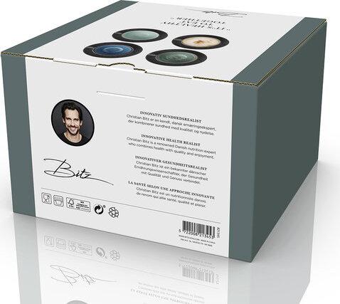 Šálek s podšálkem 24cl Black/Mix (sada 4 ks)