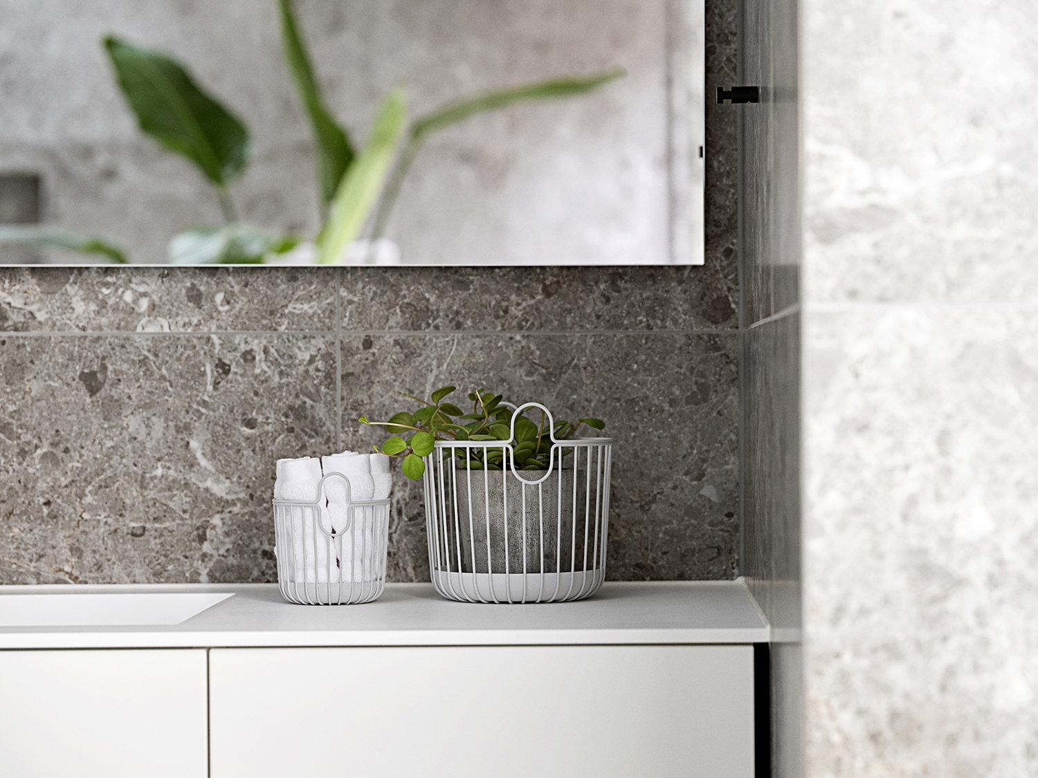 Úložný kovový košík Inu Soft Grey 20x20 cm
