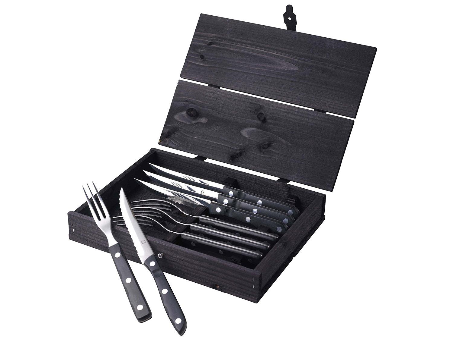 Steakové příbory Old Farmer Black 8 ks