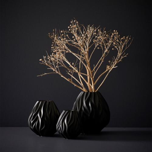 Porcelánová váza Flame 19 cm Black