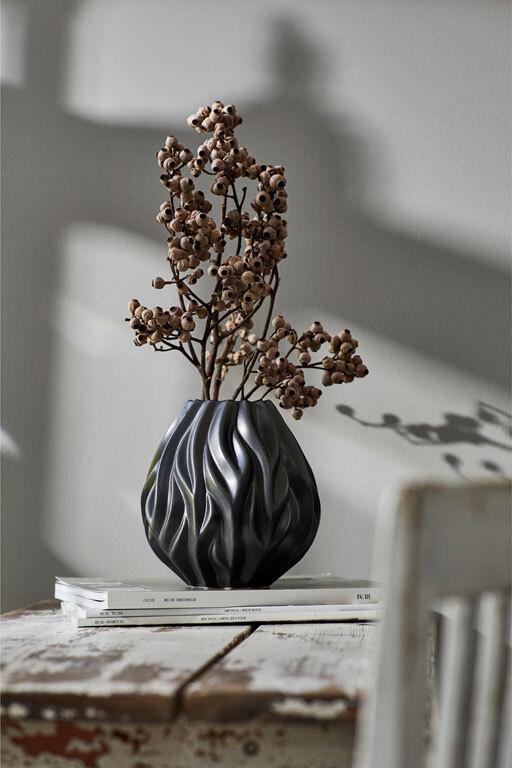 Porcelánová váza Flame 19 cm Black