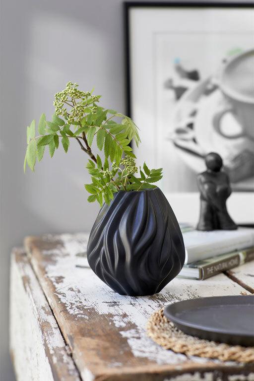 Porcelánová váza Flame 19 cm Black