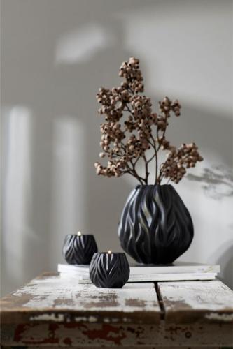 Porcelánová váza Flame 19 cm Black