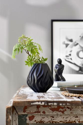 Porcelánová váza Flame 19 cm Black