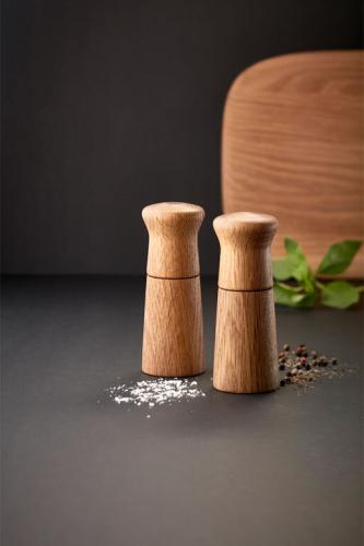 Sada dubových mlýnků na pepř a sůl 14 cm
