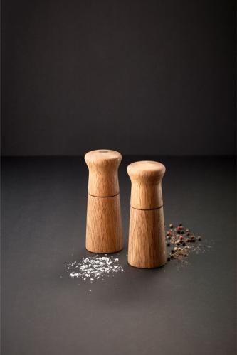 Sada dubových mlýnků na pepř a sůl 14 cm